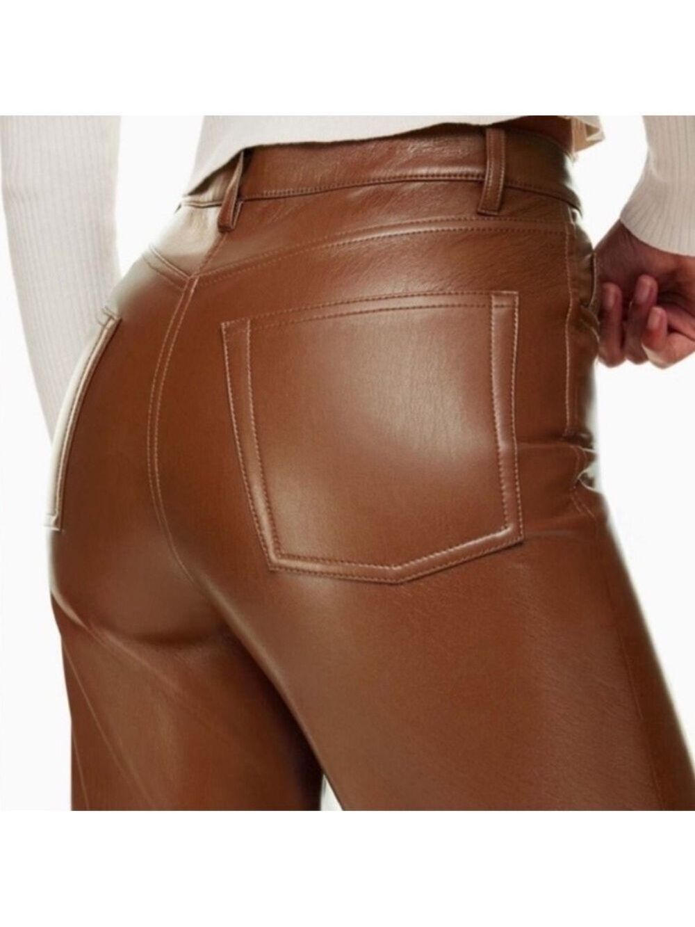 Aritzia Wilfred The Melina Cropped Leather Pants - Picture 2 of 11